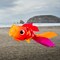 In the Breeze 5221 — 30-inch Hot Damsel Fish Windsock — Colorful Orange and Red Fishsock Hanging Garden Décor with Detailed Printed Graphics